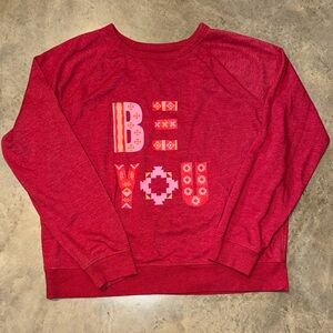 Sonoma Goods For Life "BE YOU" Graphic Sweatshirt Red Size L